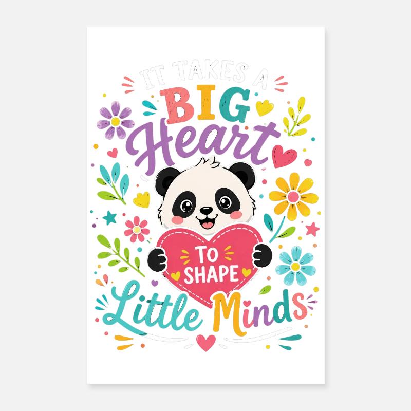 Big Heart, Little Minds - Formatrice d’enseignants Panda Poster 40 x 60 cm