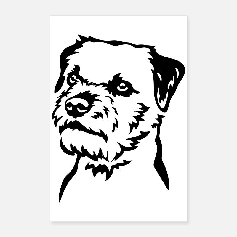 Tête de Border Terrier Poster 40 x 60 cm