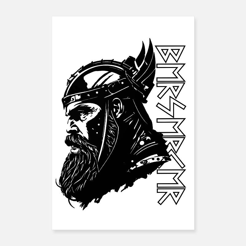 Berserker Viking Runen Odin Thor Valhalla Poster 40x60 cm
