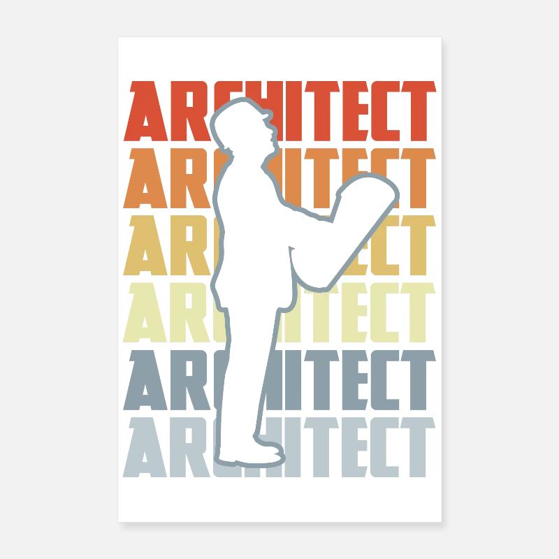 Retro Architekt Poster 40x60 cm