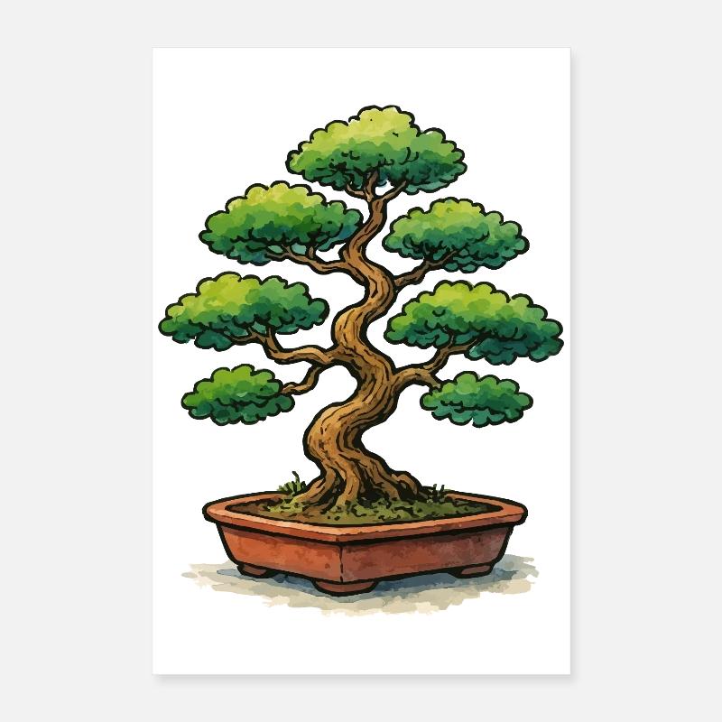 Bonsai im Topf Zen Baumkunst Poster 40x60 cm