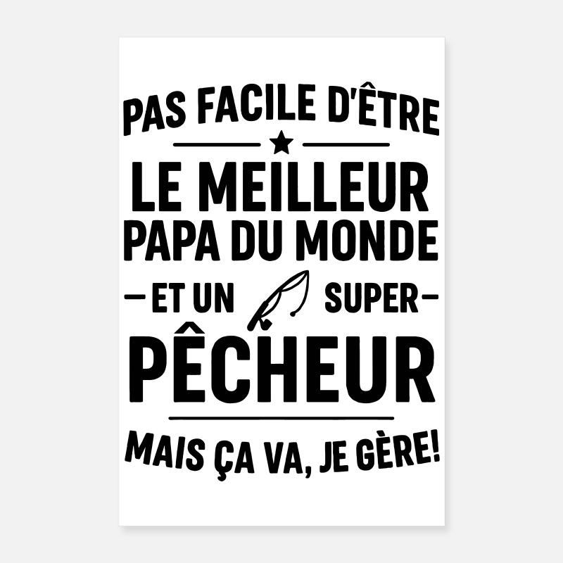 Pêche – Super Papa Pêcheur Poster 40 x 60 cm