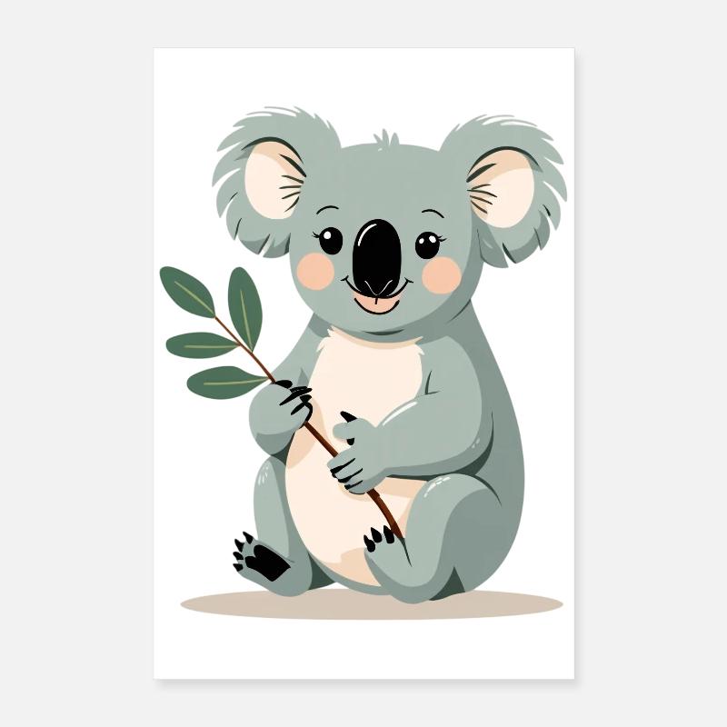 Kleiner Koala mit Blattzweig Poster 40x60 cm