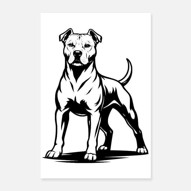 Pitbull in stolzer Pose Poster 40x60 cm