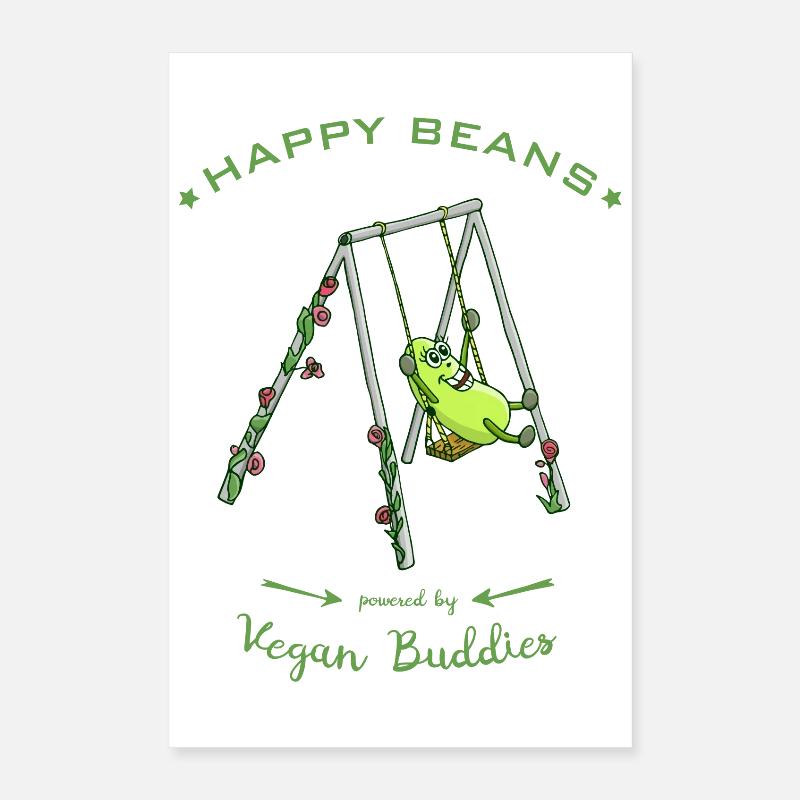 "Happy Beans" funny soy bean Poster 16" x 24" (40x60 cm)