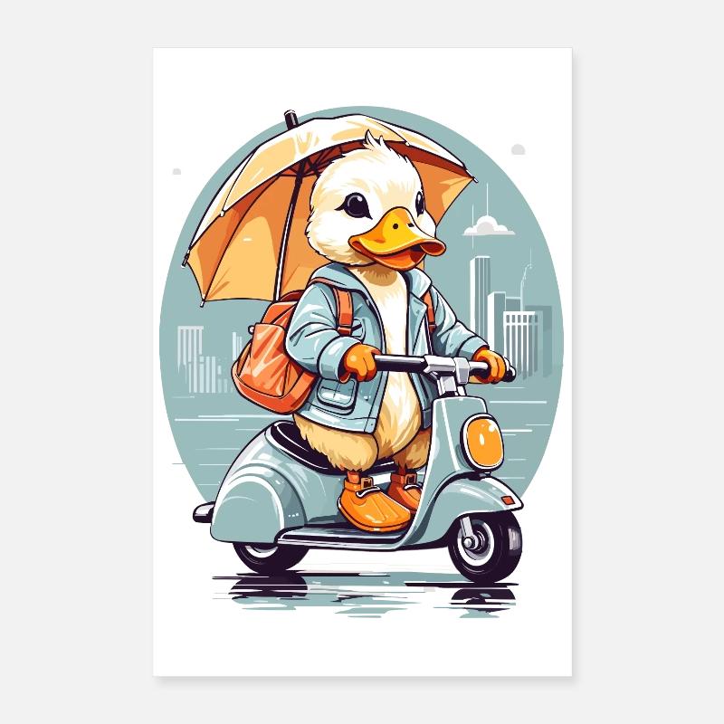 Duck with Roller Poster 16" x 24" (40x60 cm)