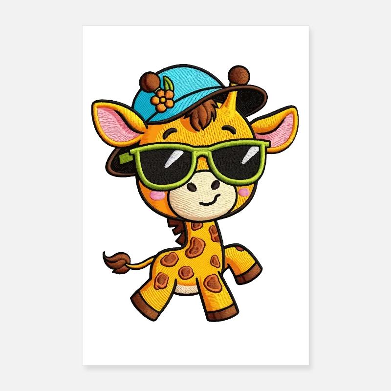 Groovy Giraffe Lunettes de soleil Tee Poster 40 x 60 cm