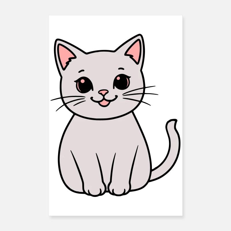 chaton gris Poster 40 x 60 cm