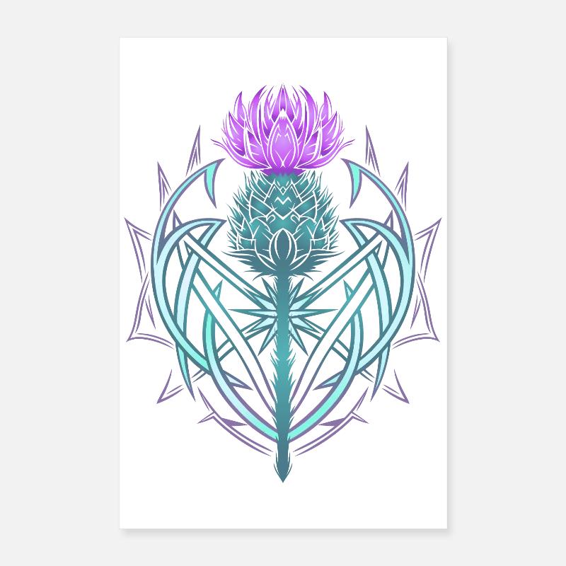 Thistle Shield Celtic Knots Thistle Lover Poster 16" x 24" (40x60 cm)