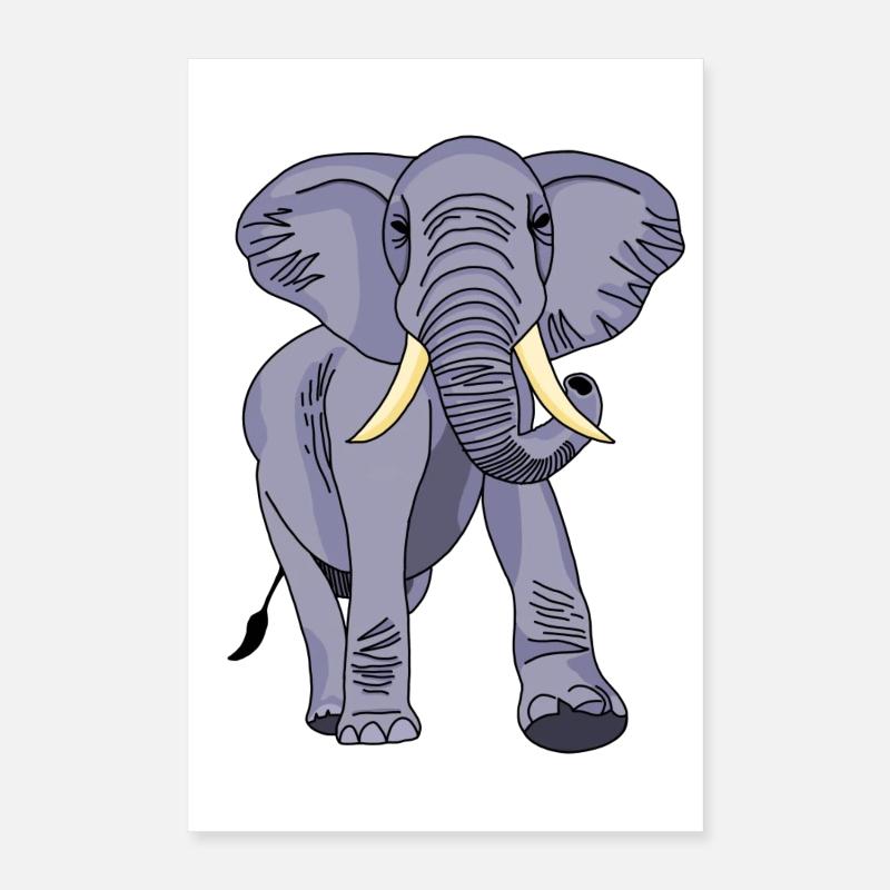 Éléphant Poster 40 x 60 cm