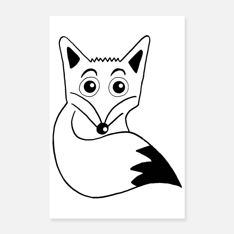 Renard noir mignon Poster 40 x 60 cm