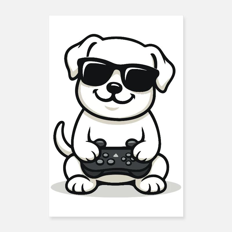 Chiot joueur Poster 40 x 60 cm