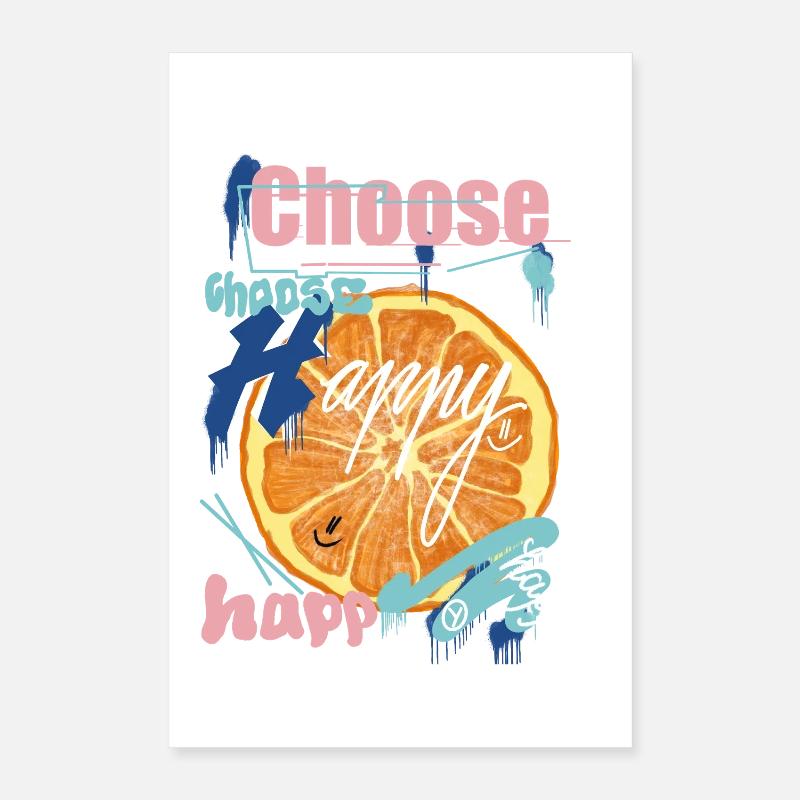 Orangene Freude Collage Poster 40x60 cm