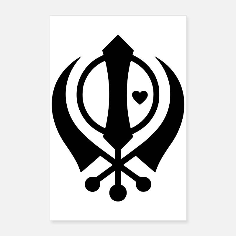 Sikh Khanda Symbol mit Herz | Glaube & Liebe Poster 40x60 cm