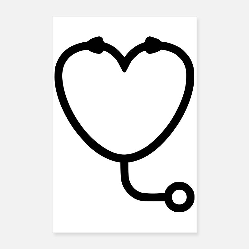 Logo du stéthoscope Vet Heart Poster 40 x 60 cm