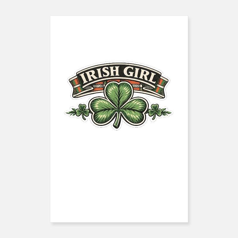 Emblème du trèfle irlandais Poster 40 x 60 cm
