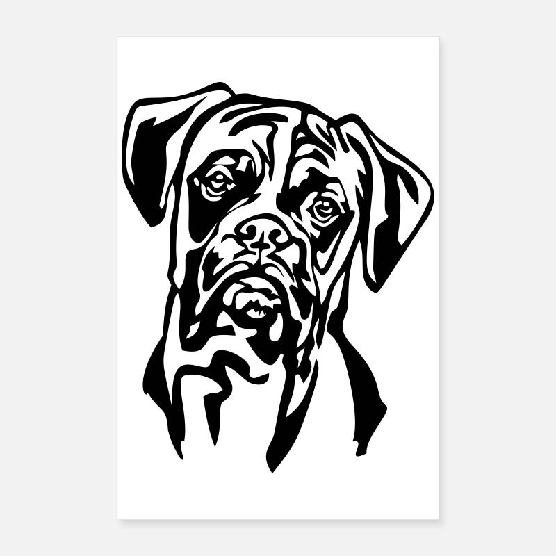 Boxer Kopf Poster 40x60 cm