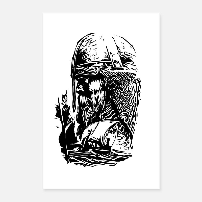 Vikings with ship Poster 16" x 24" (40x60 cm)