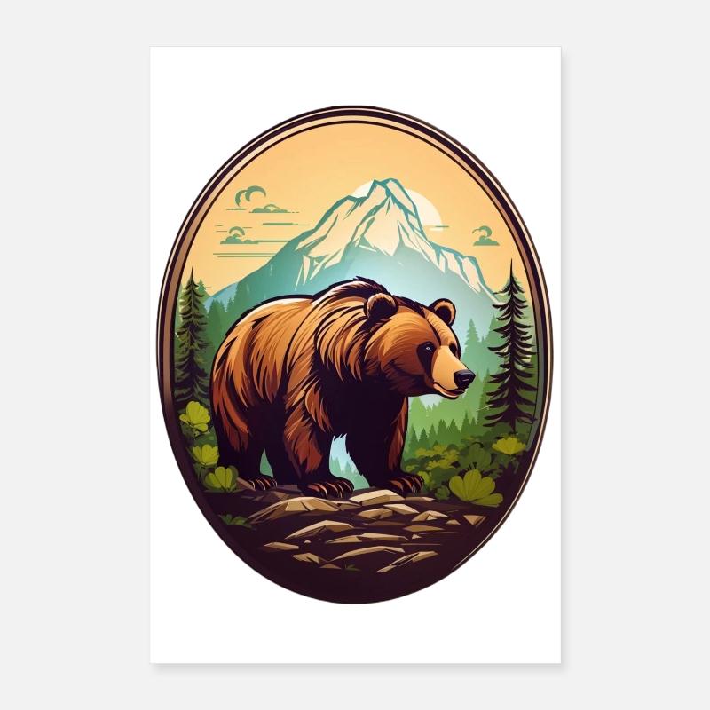 Waldbewohner Braunbär Poster 40x60 cm