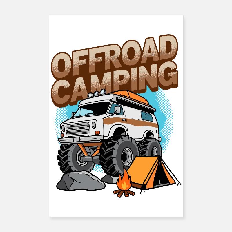 Camping tout-terrain Poster 40 x 60 cm