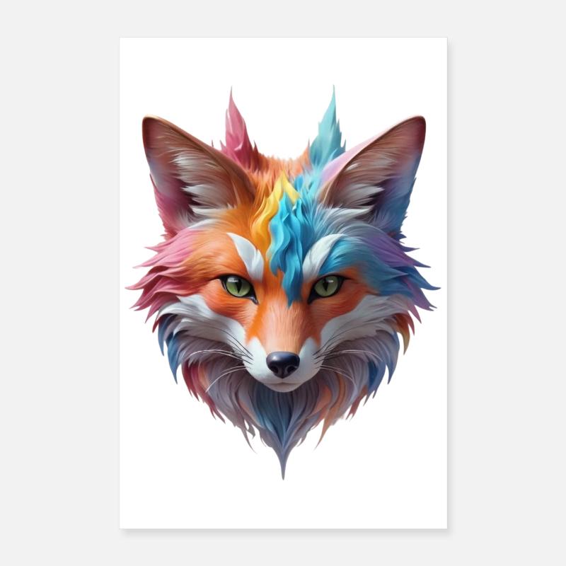 Magischer Pastell Winterfuchs im Zauberwald Poster 40 x 60 cm
