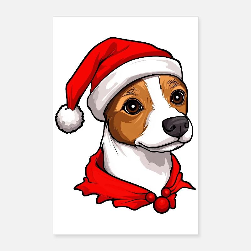 Jack Russell Terrier Noël Poster 40 x 60 cm