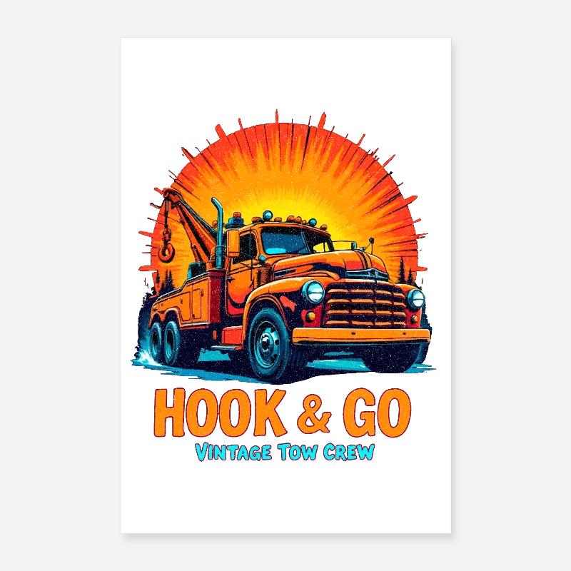 HOOK & GO – Vintage-Abschleppmannschaft Poster 40x60 cm