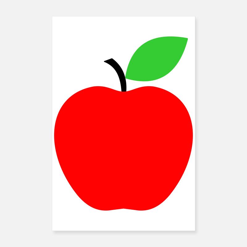 Icône minimaliste Red Apple Poster 40 x 60 cm