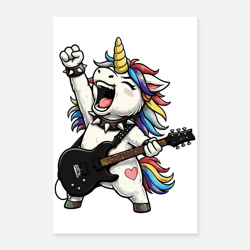 Regenbogen-Einhorn-Rocker Poster 40x60 cm
