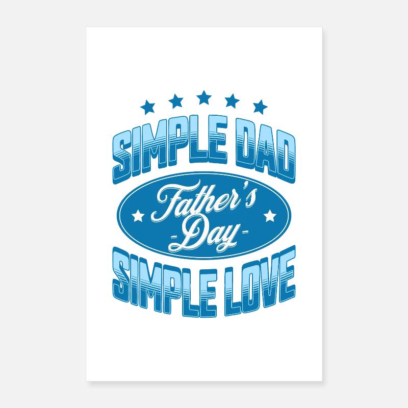 Simple Dad Father's Day Graphic Tee Poster 16" x 24" (40x60 cm)