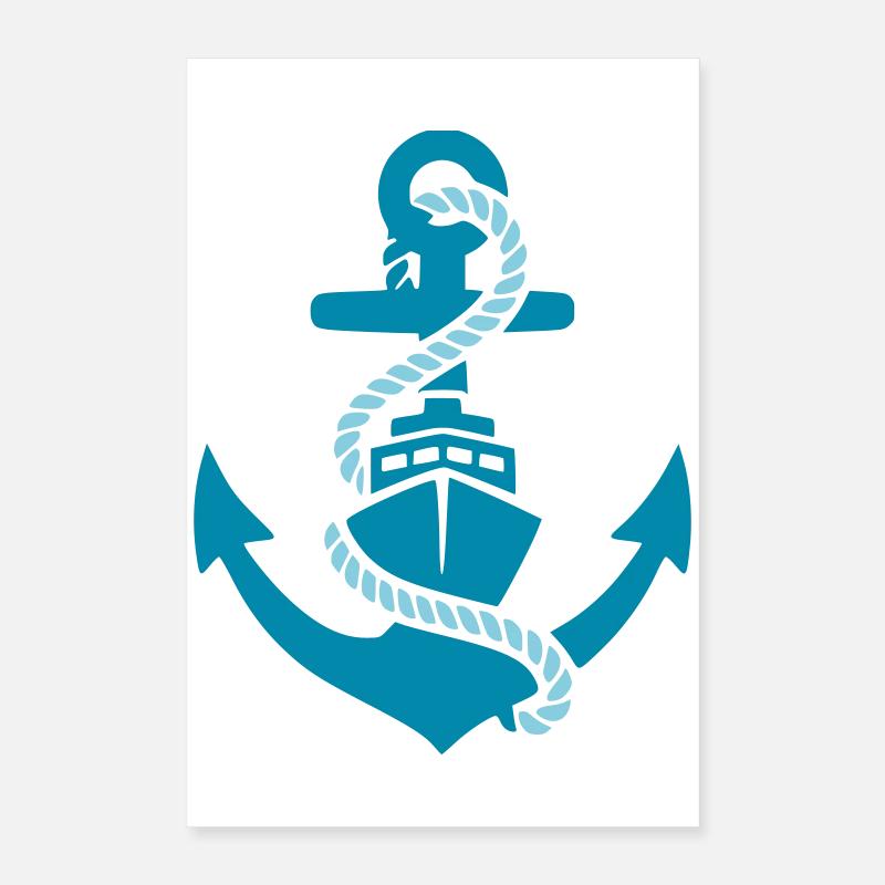Anker Schiff Boot Maritim Poster 40x60 cm