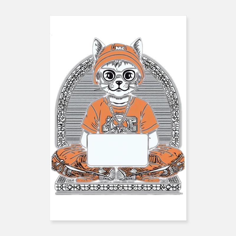 Tech Cat Zen Laptop Poster 40x60 cm
