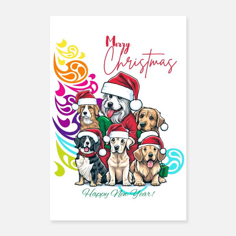 Conception festive de Noël Dog Squad Poster 40 x 60 cm