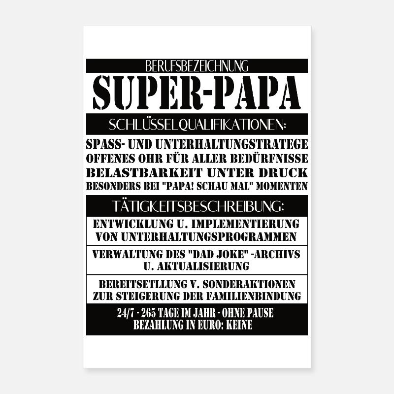 Super Dad – Job Description with Humor Poster 16" x 24" (40x60 cm)