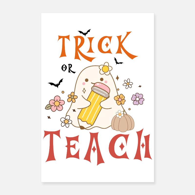 Halloween-Lehrer austricksen oder unterrichten Poster 40x60 cm