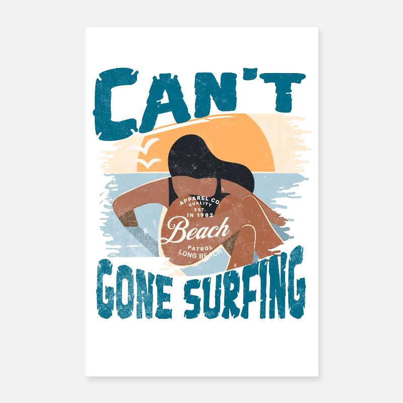 Plage et surf : liberté & aventure Poster 40 x 60 cm