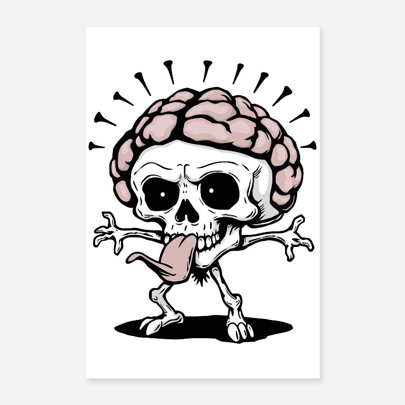 Skull Brain Poster 16" x 24" (40x60 cm)