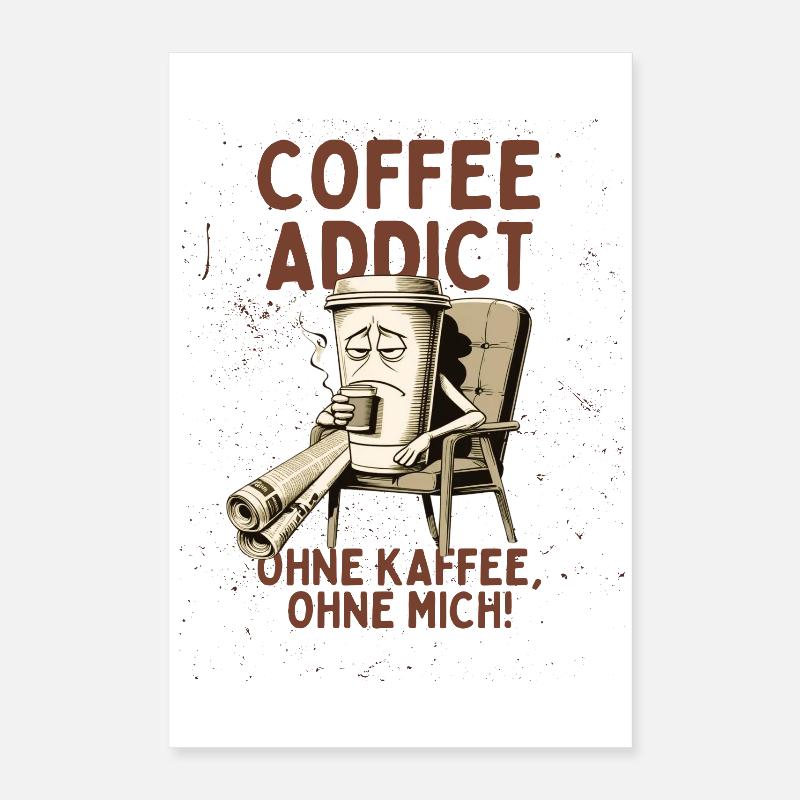 Coffee Addict – Ohne Kaffee ohne mich Poster 40x60 cm