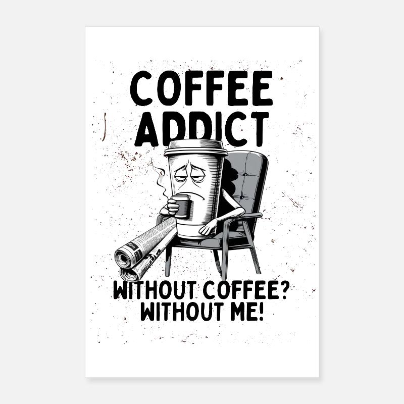Accro au café – Sans café sans moi Poster 40 x 60 cm