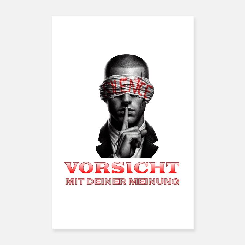 Beware, Subtle Message with a Blindfold Poster 16" x 24" (40x60 cm)