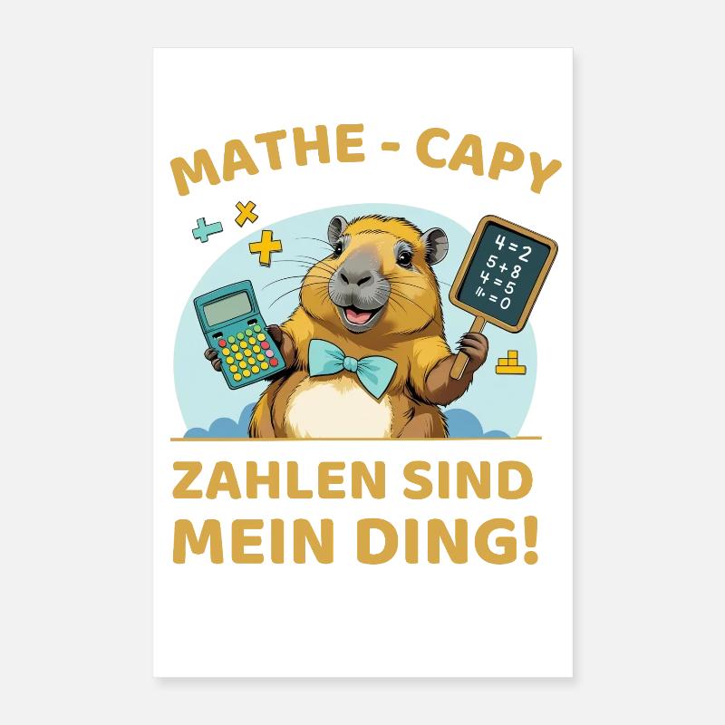 Math Capybara – Numbers are my thing! Poster 16" x 24" (40x60 cm)