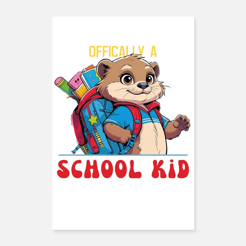 Conception drôle d’écolier avec loutre Poster 40 x 60 cm