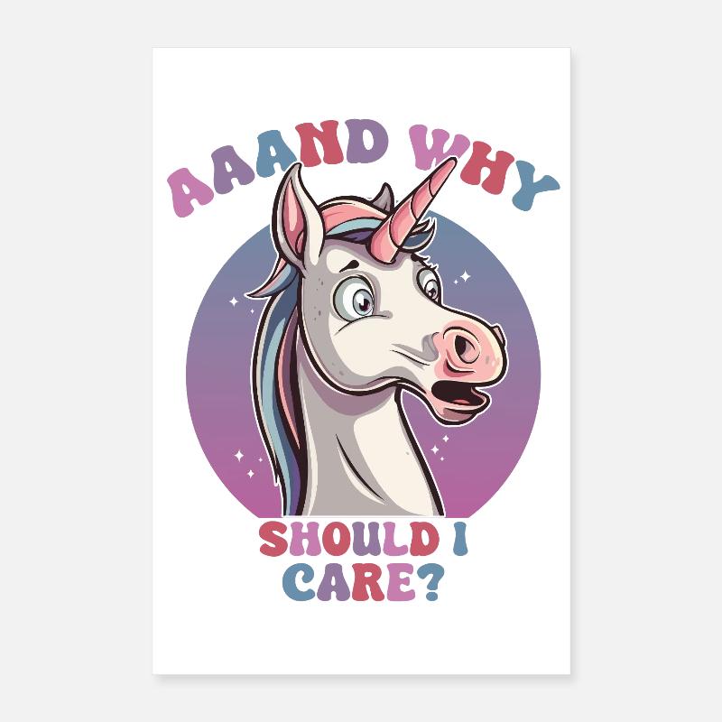 Dicton de licorne ludique Poster 40 x 60 cm