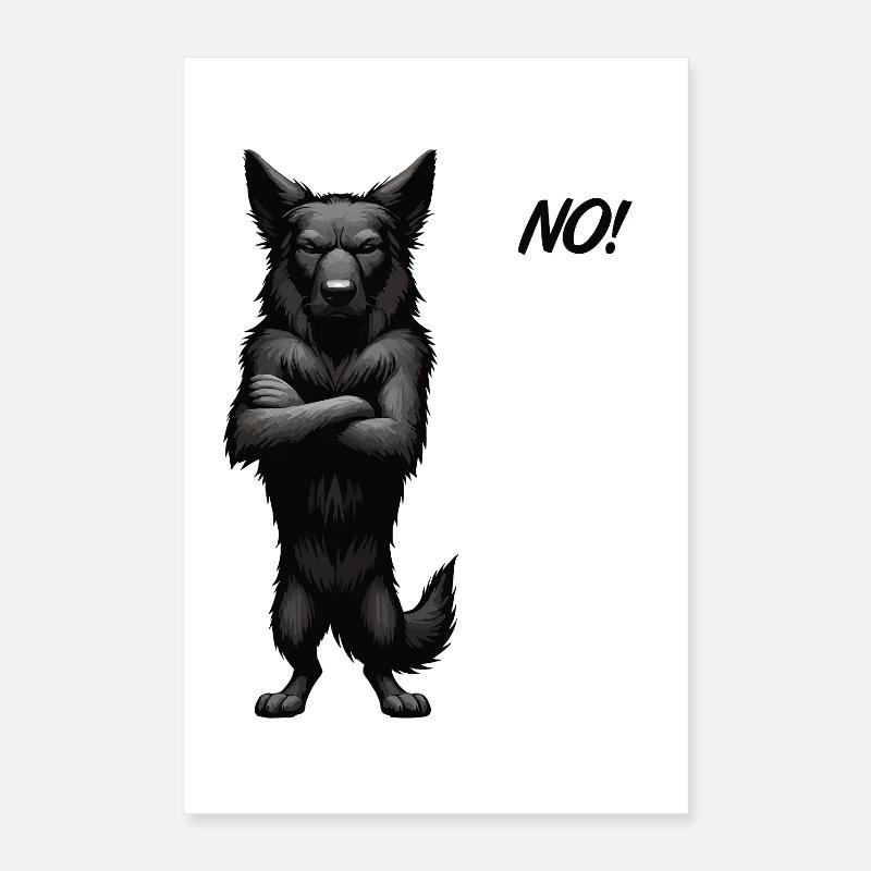 No Schwarzer Schäferhund Schäferhundbesitzer  Poster 40x60 cm