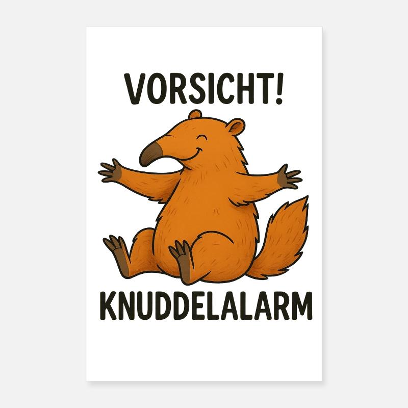 Coati Teddy Bear Cuddle Cute Love Warning Poster 16" x 24" (40x60 cm)