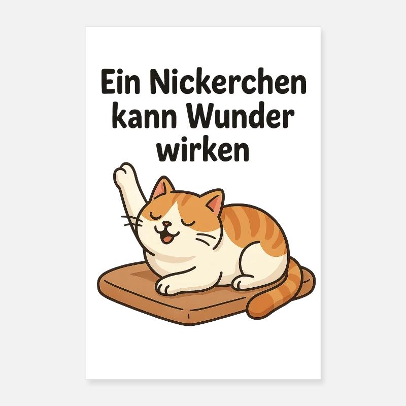 Witziges Kätzchen Nickerchen  Poster 40x60 cm