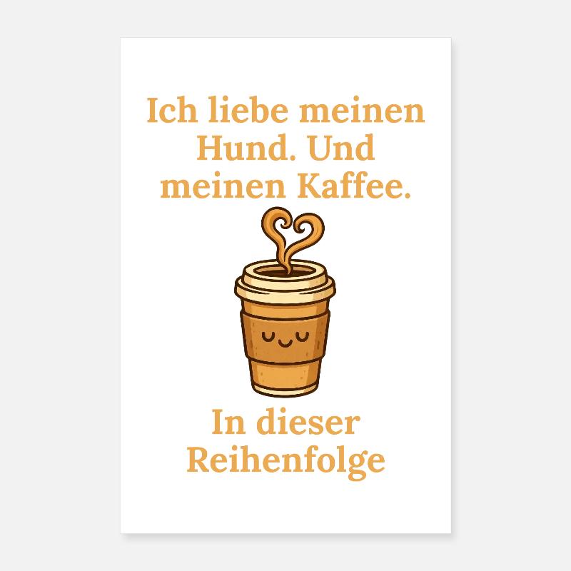 Chien Amour Commander Café Design Mug Poster 40 x 60 cm
