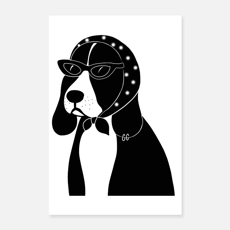 Beagle mit Stil Poster 40x60 cm