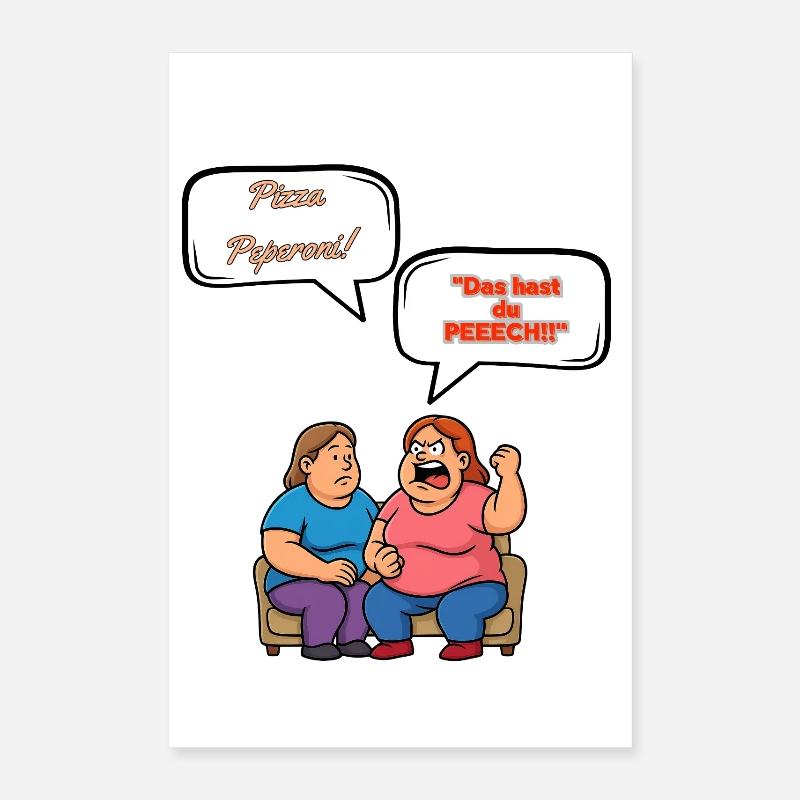 Pizza Pepperoni Dispute Poster 16" x 24" (40x60 cm)