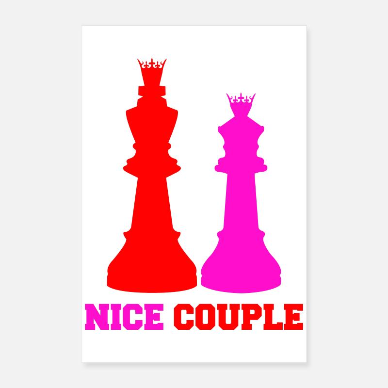 Paire royale de pièces d’échecs Poster 40 x 60 cm
